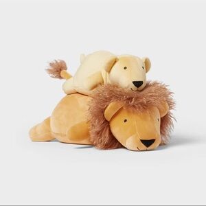 Pillowfort Lion and Baby Weighted Plush Kids' Throw Pillow NWT